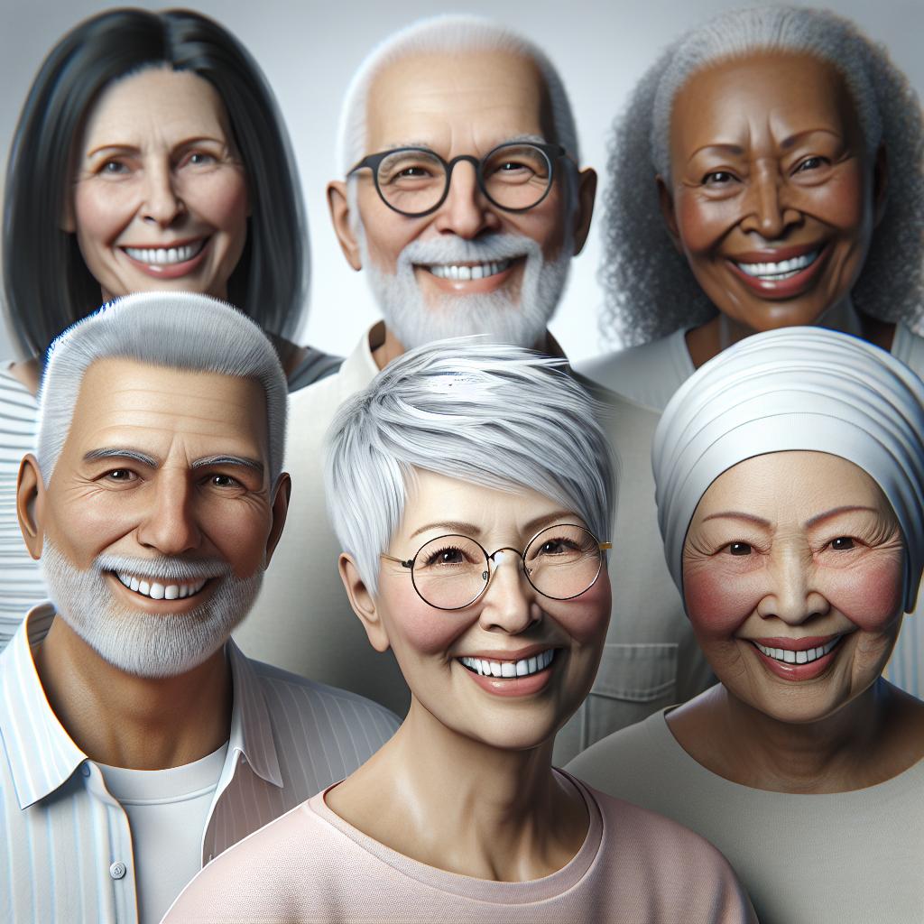 Group of elderly smiling.