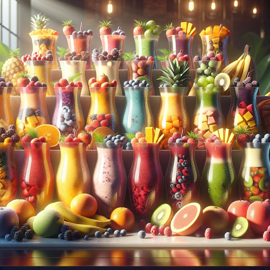 Fruit smoothie showcase concept.