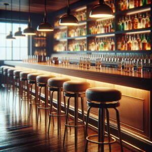 Empty bar stools concept