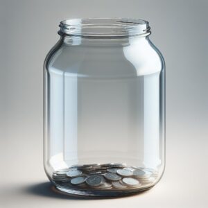 Empty donation jar illustration.