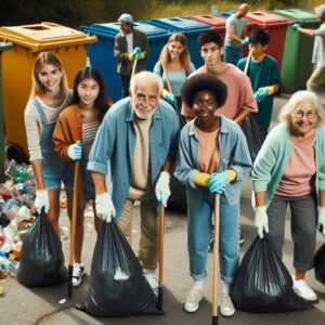 Community waste clean-up.