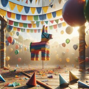 Festive pinata celebration illustration