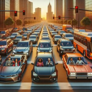 Traffic jam illustration concept