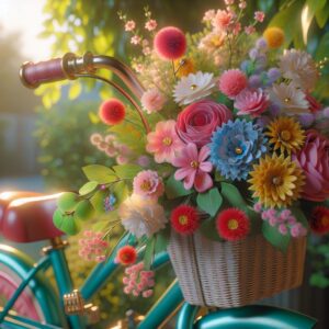 Flowers on child's bike