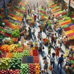 Fresh produce market display