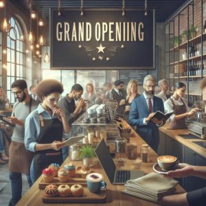 Coffee shop grand opening.