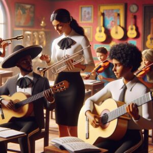 Mariachi teaching in progress