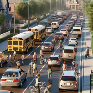 Traffic congestion near schools