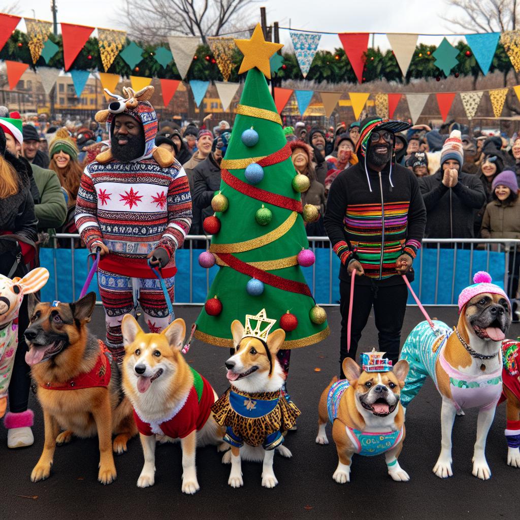 Festive dog costume contest.