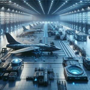 "Futuristic aircraft testing facility"