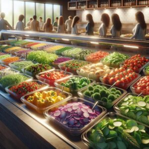 Colorful salad bar buffet