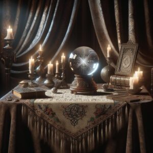 Crystal ball readings background.