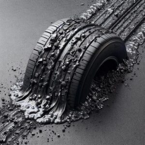 Hot asphalt tire damage