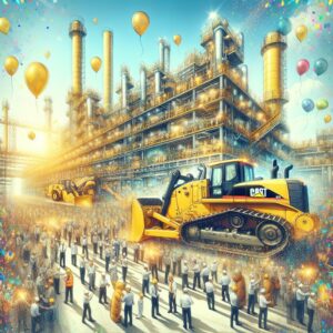 "Caterpillar factory investment celebration"