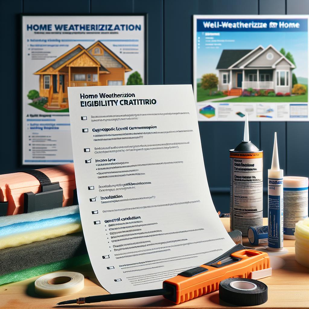 "Home weatherization eligibility criteria"