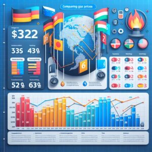 Gas price comparison infographic.