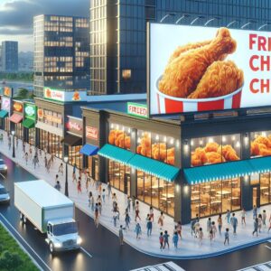 Fried chicken franchise expansion.