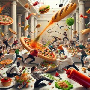 Food fight battle royale.