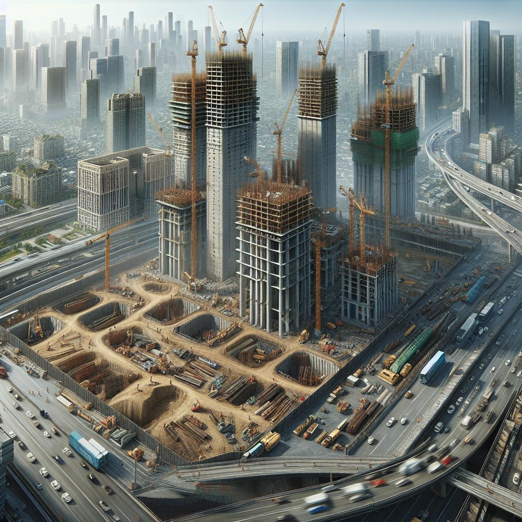 Urban construction progress illustration.