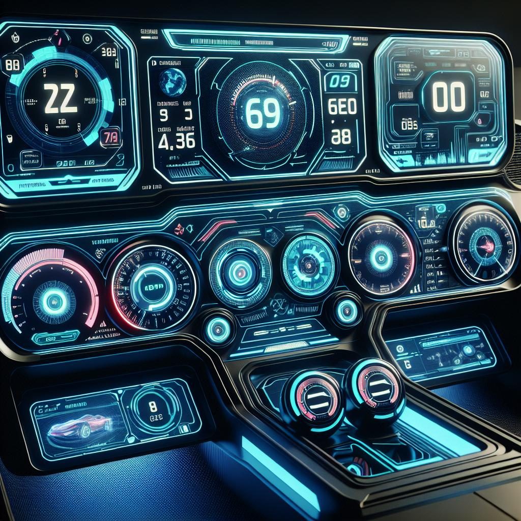 Futuristic vehicle display concept.