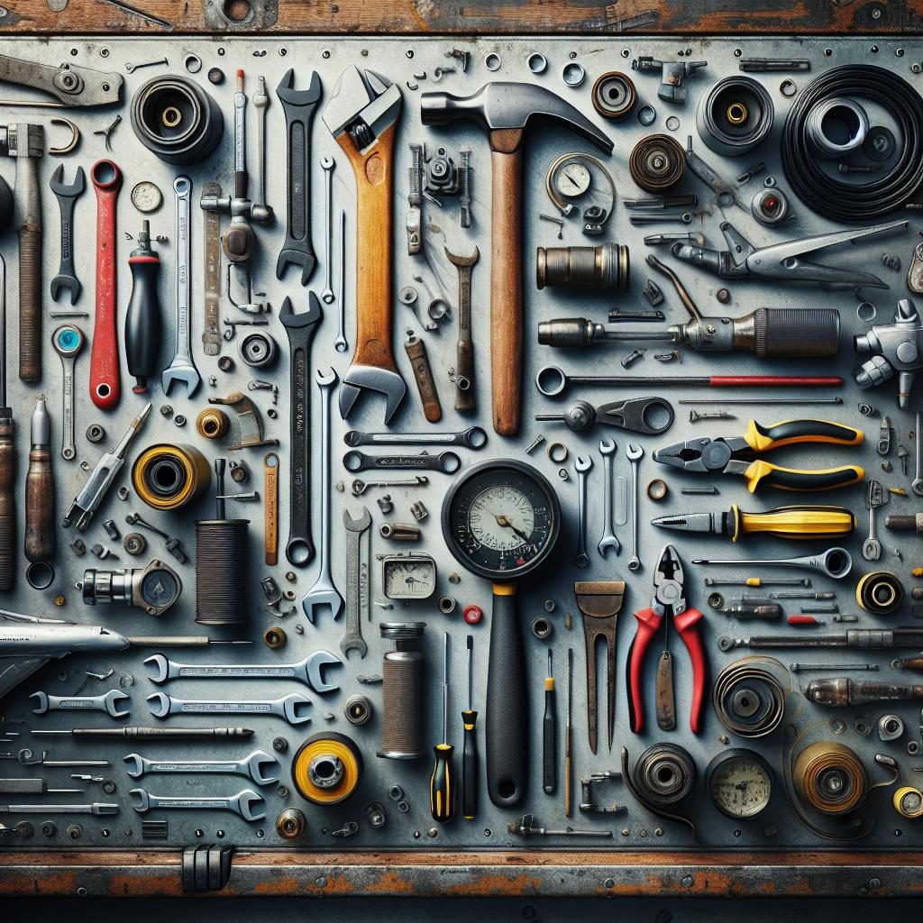 airplane mechanic tools background