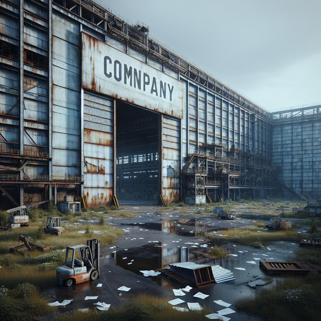 Factory closure aftermath scene