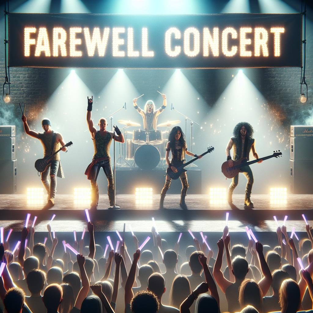 Rock band farewell concert.