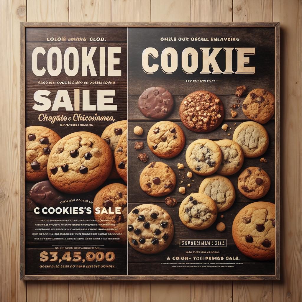 Cookie sale advertisement design.