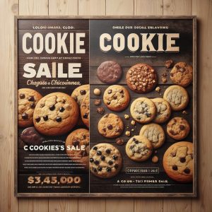 Cookie sale advertisement design.