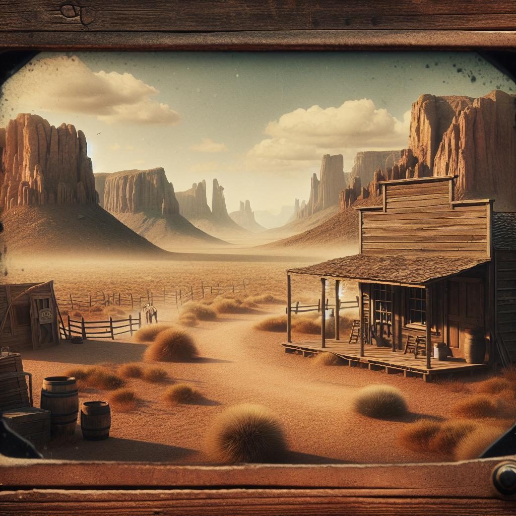 Western film set backdrop.