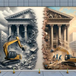 Demolition vs Preservation mural