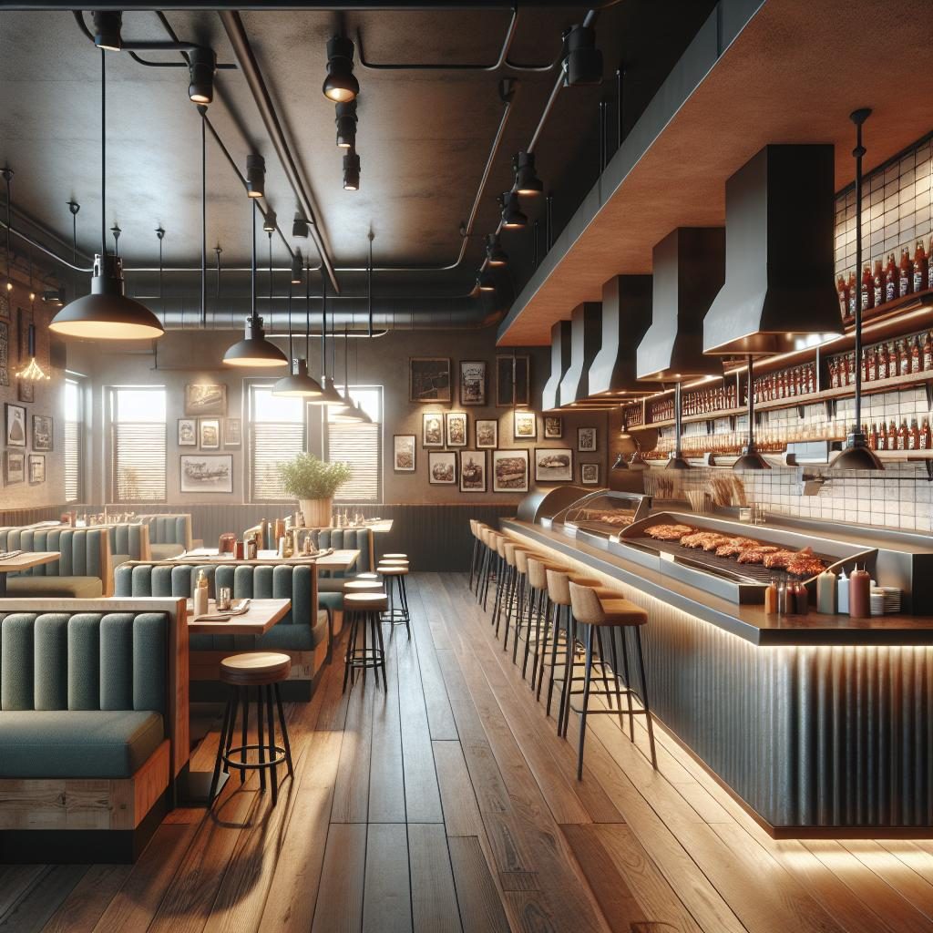 Modern BBQ restaurant design.