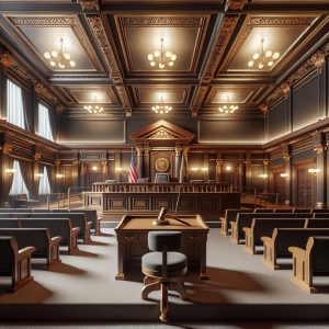 Courtroom with gavel