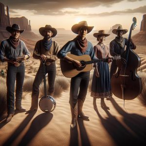 Southwestern cowboy band portrait.