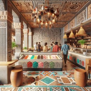 Aztec-inspired gelato shop concept