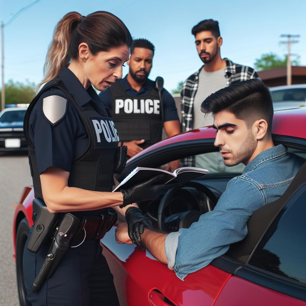 Police arresting driver image.