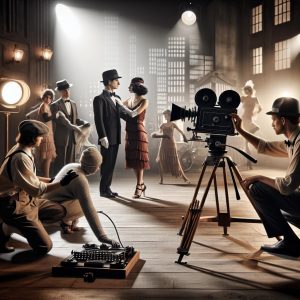 1920s film set reenactment