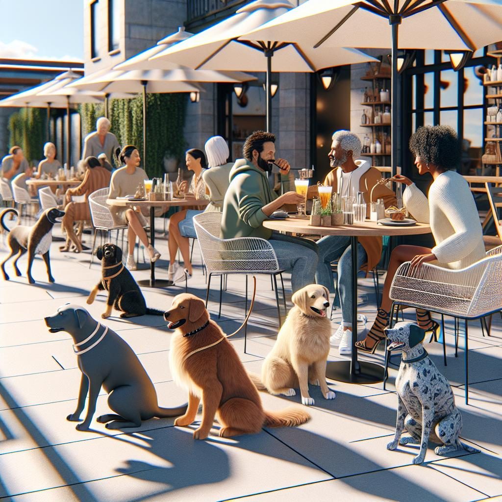 Dogs at Outdoor Café