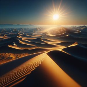 Sun-drenched desert landscape