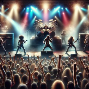 Powerful metal music concert.