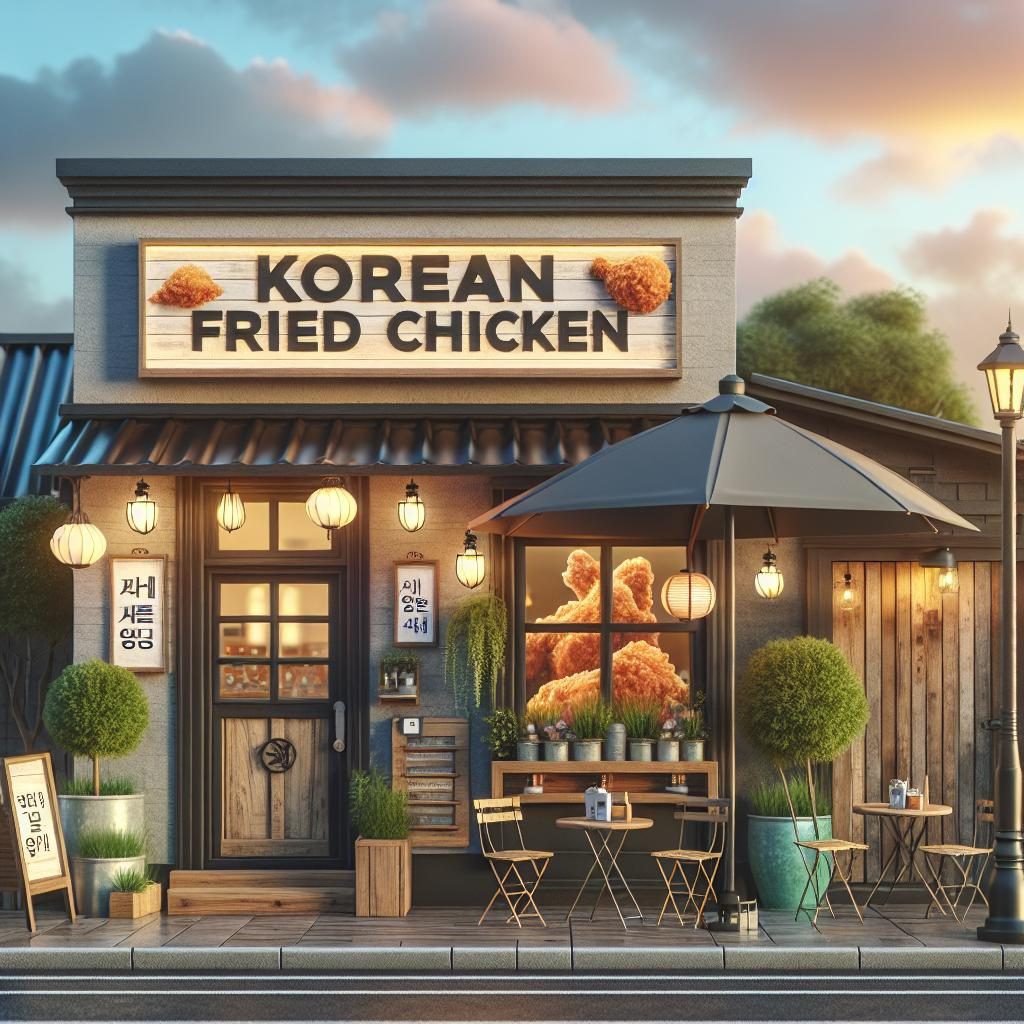 Korean fried chicken storefront.