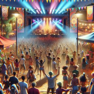 Colorful music festival celebration