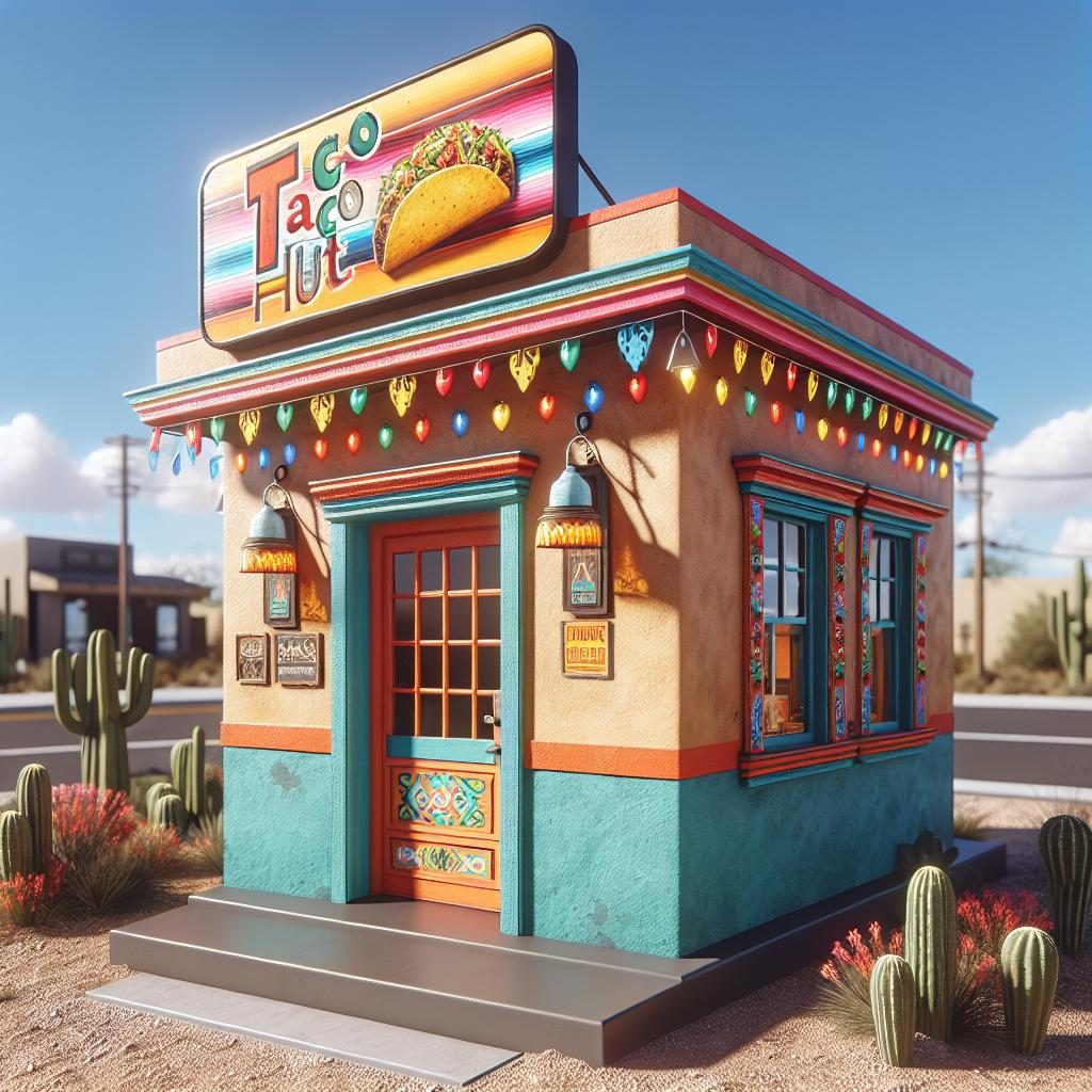 Taco hut store exterior.