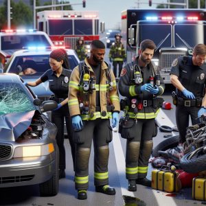 Emergency responders at crash