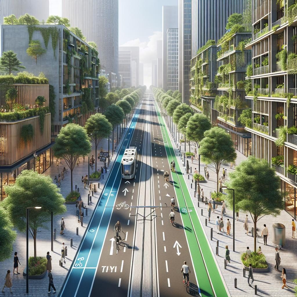 Sustainable city street layout