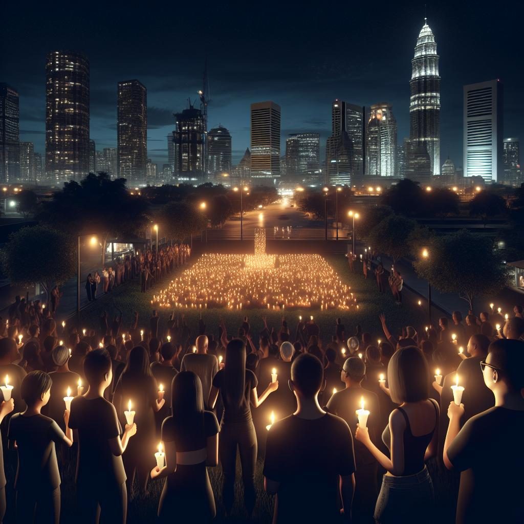 Urban vigil candlelight memorial