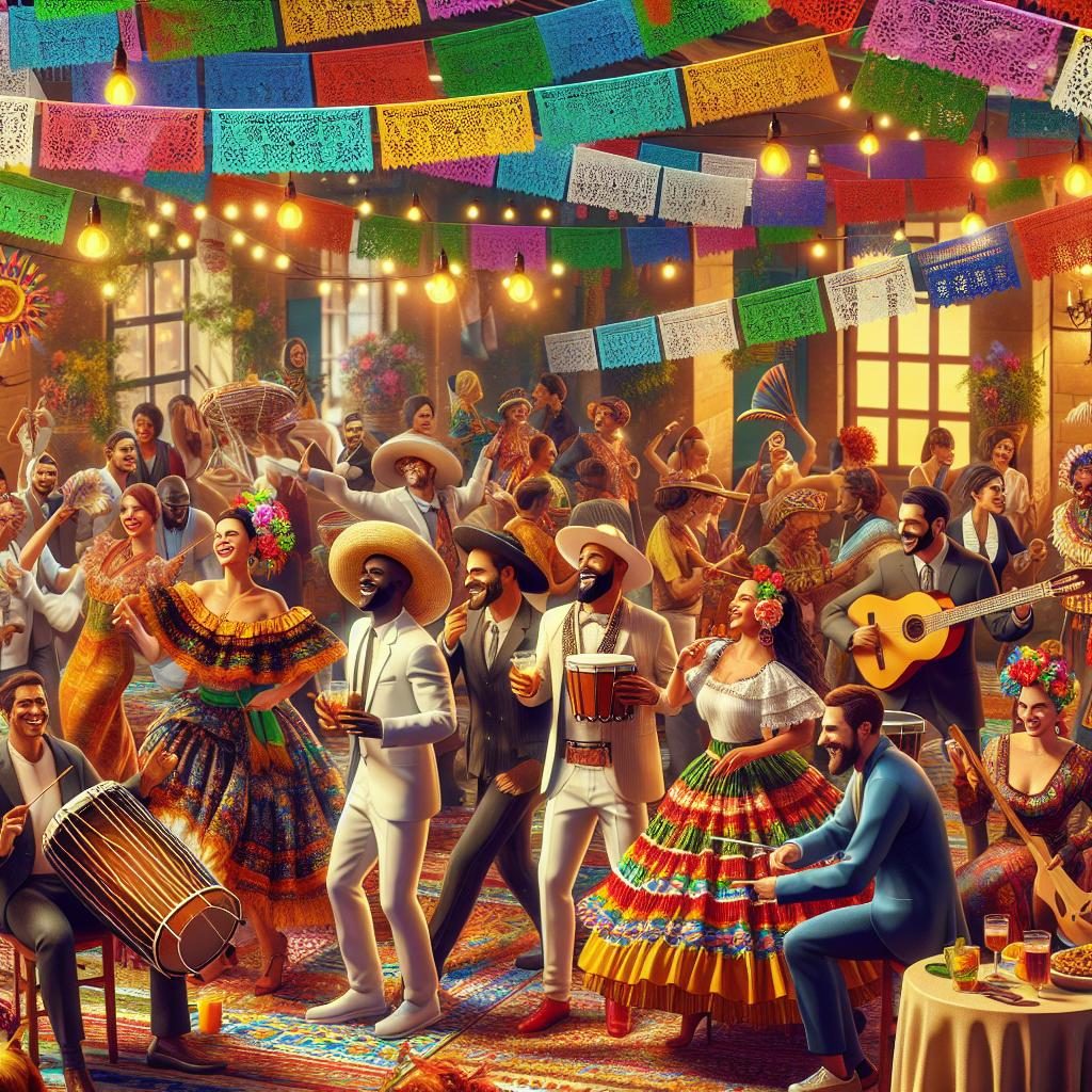 Colorful Latin music celebration.