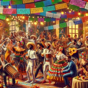 Colorful Latin music celebration.