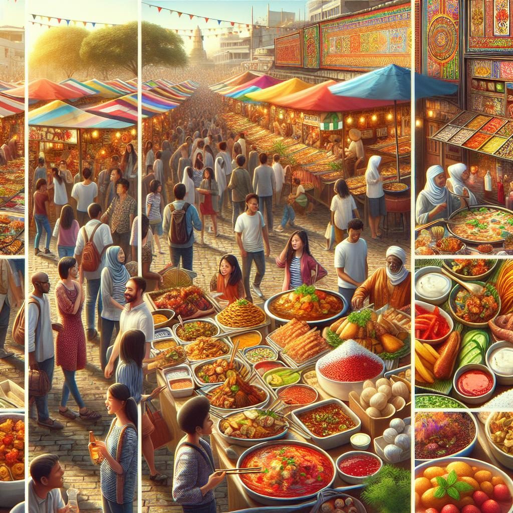 Colorful food stalls