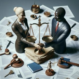 Justice scales and papers